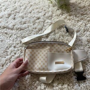 Elegant Cream Designer Waist Bag